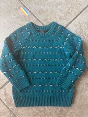 Tea Collection Teal Fair Isle Kids Sweater